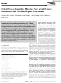 Cover page: Hybrid Porous Crystalline Materials from Metal Organic Frameworks and Covalent Organic Frameworks