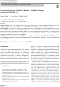 Cover page: Food Insecurity and Pediatric Obesity: a Double Whammy in the Era of COVID-19