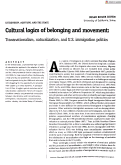 Cover page: Cultural logics of belonging and movement: Transnationalism, naturalization, and U.S. immigration politics