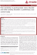 Cover page: Pain sensitivity in posttraumatic stress disorder and other anxiety disorders: a preliminary case control study