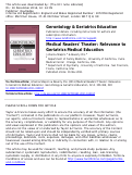 Cover page: Medical readers' theater: relevance to geriatrics medical education.