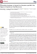 Cover page: Beyond the Syndemic of Opioid Use Disorders and HIV: The Impact of Opioids on Viral Reservoirs