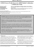 Cover page: USMLE Scores Predict Success in ABEM Initial Certification: A Multicenter Study