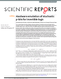 Cover page: Hardware emulation of stochastic p-bits for invertible logic