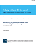 Cover page of Verifying mixing in dilution tunnels How to ensure cookstove emissions samples are unbiased