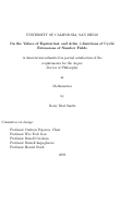 Cover page: On the values of equivariant and Artin L-functions of cyclic extensions of number fields