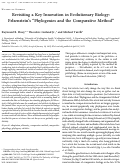 Cover page: Revisiting a Key Innovation in Evolutionary Biology: Felsenstein's "Phylogenies and the Comparative Method".