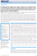 Cover page: Prostate-specific antigen level, stage or Gleason score: Which is best for predicting outcomes after radical prostatectomy, and does it vary by the outcome being measured? Results from Shared Equal Access Regional Cancer Hospital database