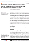 Cover page: Application of active learning modalities to achieve medical genetics competencies and their learning outcome assessments