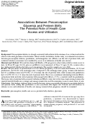 Cover page: Associations Between Preconception Glycemia and Preterm Birth: The Potential Role of Health Care Access and Utilization