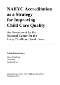 Cover page: NAEYC Accreditation as a Strategy for Improving Child Care Quality