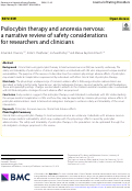 Cover page: Psilocybin therapy and anorexia nervosa: a narrative review of safety considerations for researchers and clinicians
