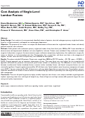 Cover page: Cost Analysis of Single-Level Lumbar Fusions