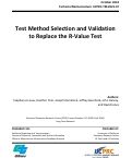 Cover page of Test Method Selection and Validation to Replace the R-Value Test