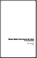 Cover page: Winter Walks that Gravel my Voice