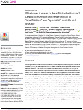 Cover page: What does it mean to be affiliated with care?: Delphi consensus on the definition of "unaffiliation" and "specialist" in sickle cell disease.