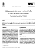 Cover page: High pressure insulator-metal transition in SmB6