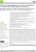 Cover page: Elevated Systemic Inflammation Is Associated with Reduced Corticolimbic White Matter Integrity in Depression