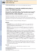 Cover page: Racial Differences in Heart Rate Variability During Sleep in Women