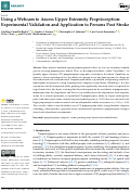 Cover page: Using a Webcam to Assess Upper Extremity Proprioception: Experimental Validation and Application to Persons Post Stroke.