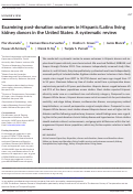 Cover page: Examining post-donation outcomes in Hispanic/Latinx living kidney donors in the United States: A systematic review.