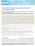 Cover page: A method for inferring regional origins of neurodegeneration.