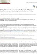 Cover page: Waking Salivary Cortisol Associated with Magnitude of Cholesterol Reduction in Women Fed a Healthy Whole-Food Diet for 8 Weeks