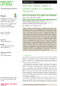 Cover page: Wind drives temporal variation in pollinator visitation in a fragmented tropical forest