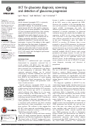 Cover page: OCT for glaucoma diagnosis, screening and detection of glaucoma progression