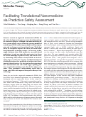 Cover page: Facilitating Translational Nanomedicine via Predictive Safety Assessment