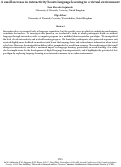 Cover page: A small increase in interactivity boosts language learning in a virtual environment