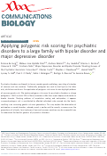 Cover page: Applying polygenic risk scoring for psychiatric disorders to a large family with bipolar disorder and major depressive disorder