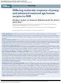 Cover page: Differing molecular response of young and advanced maternal age human oocytes to IVM.