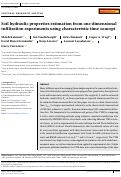 Cover page: Soil hydraulic properties estimation from one‐dimensional infiltration experiments using characteristic time concept