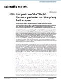 Cover page: Comparison of the TEMPO binocular perimeter and Humphrey field analyzer