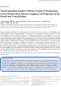 Cover page: Visual stimulation induces distinct forms of sensitization of On-Off direction-selective ganglion cell responses in the dorsal and ventral retina.