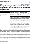 Cover page: Integrative single-cell characterization of a frugivorous and an insectivorous bat kidney and pancreas