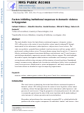 Cover page: Factors inhibiting institutional responses to domestic violence in Kyrgyzstan.