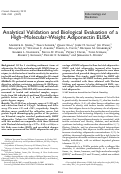 Cover page: Analytical Validation and Biological Evaluation of a High–Molecular-Weight Adiponectin ELISA