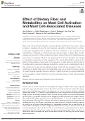Cover page: Effect of Dietary Fiber and Metabolites on Mast Cell Activation and Mast Cell-Associated Diseases