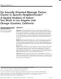 Cover page: Do Sexually Oriented Massage Parlors Cluster in Specific Neighborhoods? A Spatial Analysis of Indoor Sex Work in Los Angeles and Orange Counties, California