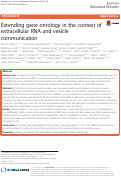 Cover page: Extending gene ontology in the context of extracellular RNA and vesicle communication.