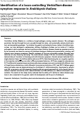 Cover page: Identification of a locus controlling Verticillium disease symptom response in Arabidopsis thaliana