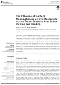 Cover page: The Influence of Content Meaningfulness on Eye Movements across Tasks: Evidence from Scene Viewing and Reading.