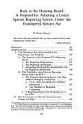 Cover page: Back to the Drawing Board: A Proposal for Adopting a Listed Species Reporting System under the Endangered Species Act