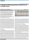 Cover page of Scaling back DEI programmes and the loss of scientific talent