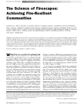 Cover page: The Science of Firescapes: Achieving Fire-Resilient Communities.