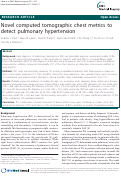 Cover page: Novel Computed Tomographic Chest Metrics to Detect Pulmonary Hypertension