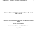 Cover page of The Impact of Environmental Pollution on Cognitive Development and Learning in Children and Adults