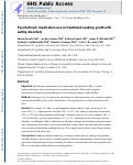 Cover page: Psychotropic medication use in treatment-seeking youth with eating disorders.